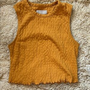 Everlane Women's Mustard Textured Crop Top